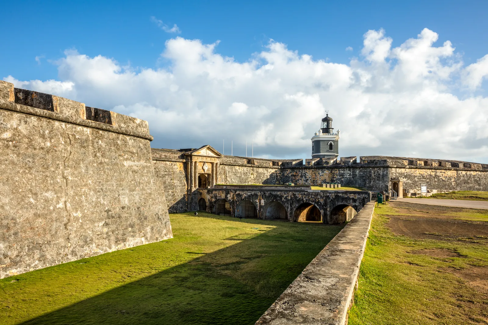 Castillo San Felipe del Morro on its headland above the Atlantic, the lighthouse rising from the fortress walls