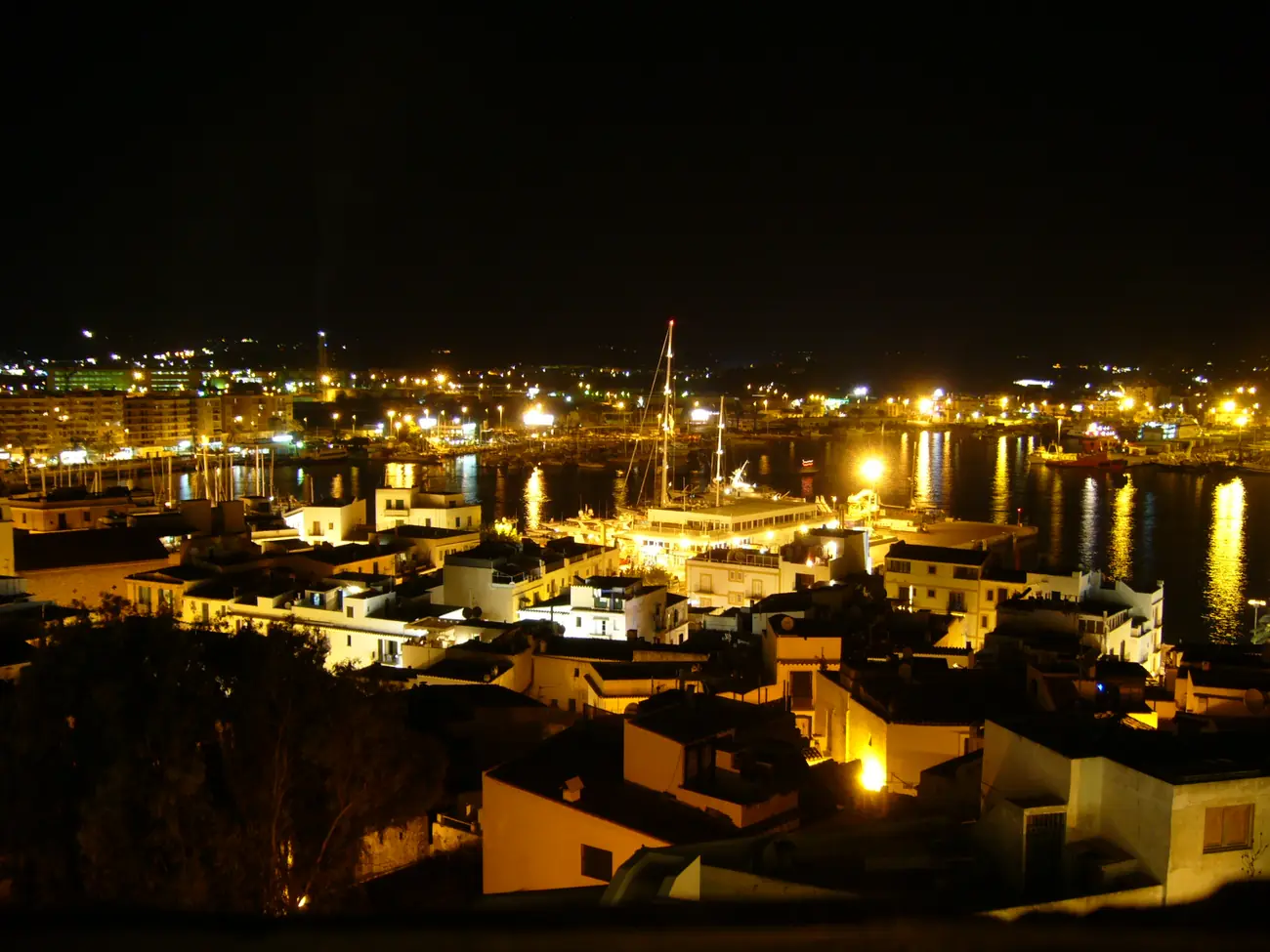 Dalt Vila, the walled old town of Ibiza, rising above the harbour