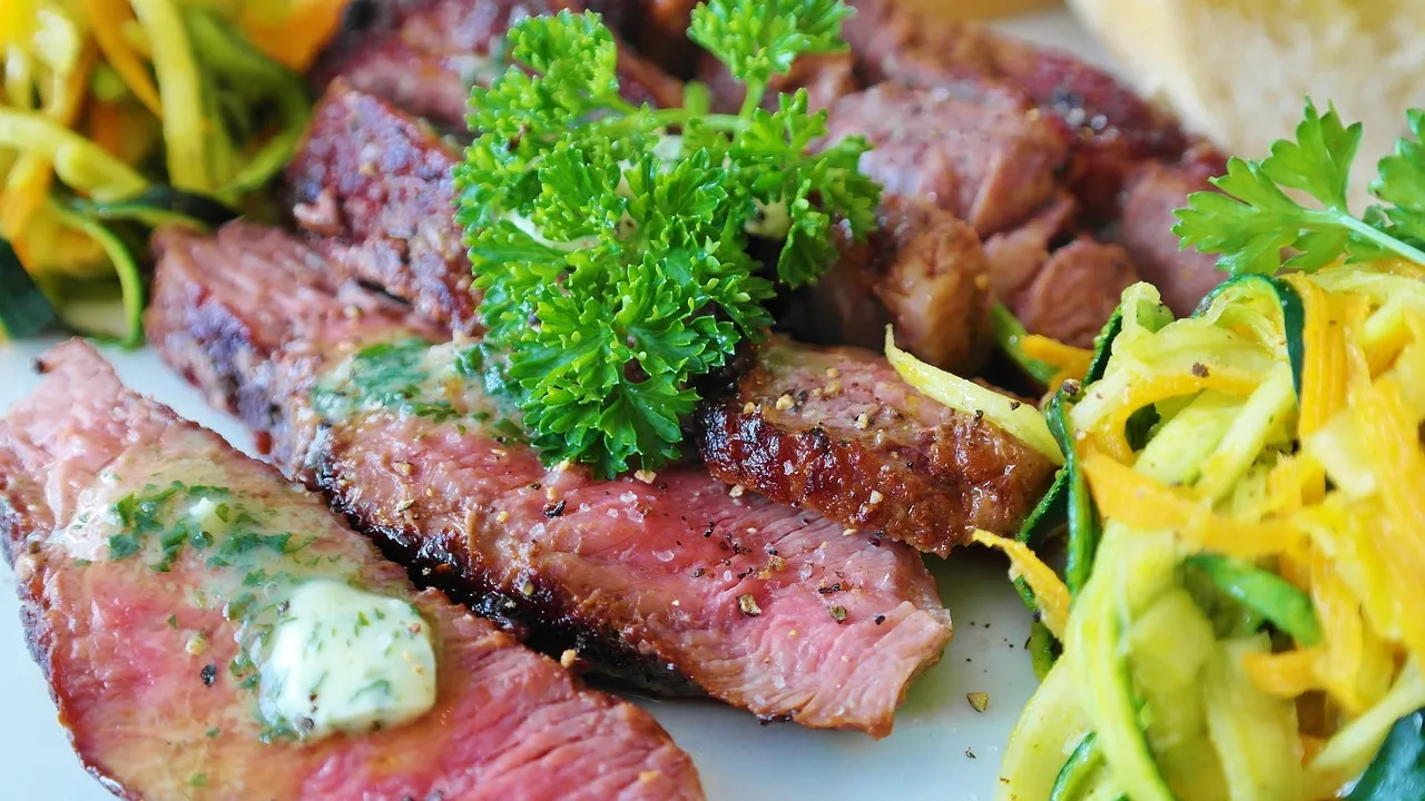 An elegantly plated dinner course at a fine-dining restaurant