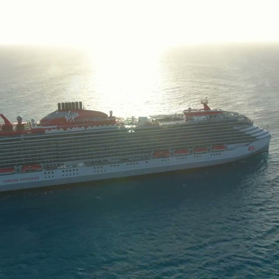Virgin Voyages Scarlet Lady at sea — adults-only cruise sailings and fares